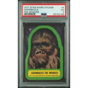 Star Wars 1977 Chewbacca The Wookiee Sticker Card #4 PSA 3 CERT#65752186